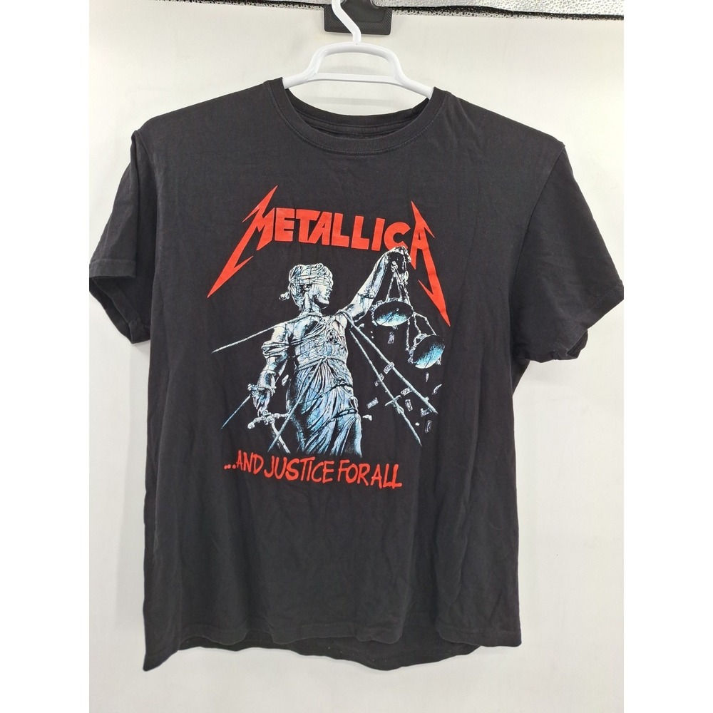 Metallica Shirt Mens Large Black And Justice For All Graphic Band Tee
